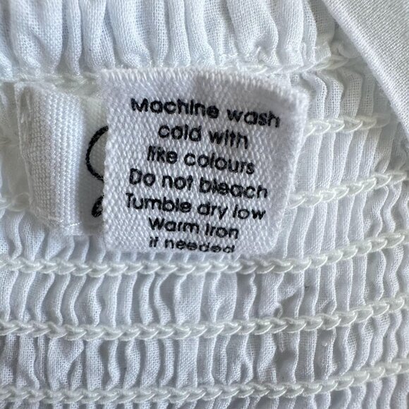 Japna Dress Womens S White Eyelet Embroidered Scalloped Hem Cottagecore Peasant - Picture 8 of 13